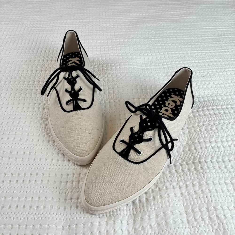 Keds Sneakers Champion Point Low Wave Canvas Lace-Up Tan  Pointed Casual Flat 9M - Picture 2 of 12